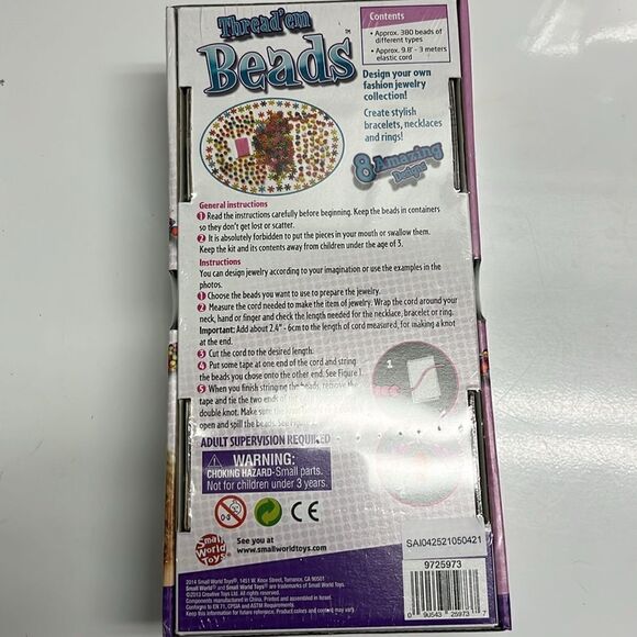 Small World Fashion Thread’em Beads 8 Designs to Make Bracelets - Picture 3 of 11